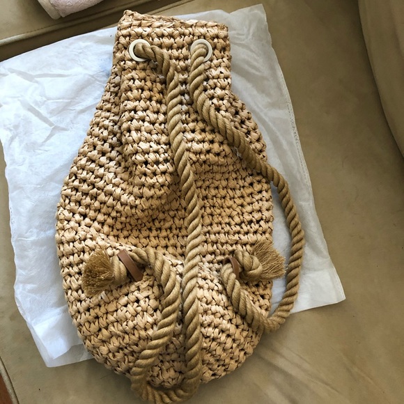 Zara natural woven backpack - Picture 9 of 10